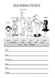 English Worksheet: Describing People