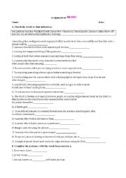 English Worksheet: Nerve