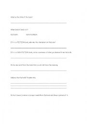 English Worksheet: Book reading report