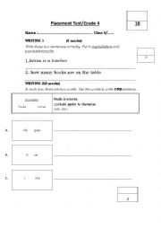 English Worksheet: placement test