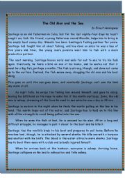 English Worksheet: the old man and the sea