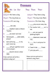 Plural Pronouns, subject, object possessive 