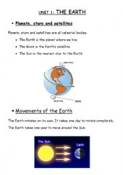 English Worksheet: The earth