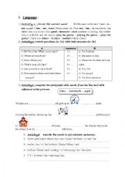 English Worksheet: language