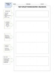 English Worksheet: RESTAURANT REVIEW GRAPHIC ORGANIZER