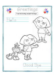 English Worksheet: Hello Goodbye 