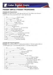 English Worksheet: Present Progressive