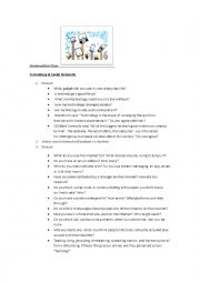 English Worksheet: social networks