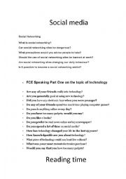 English Worksheet: social networks