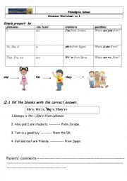 English Worksheet: Simple present