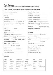 English Worksheet: Pink- Funhouse  (SONG)