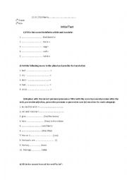 English Worksheet: Test 6th grade 1st row