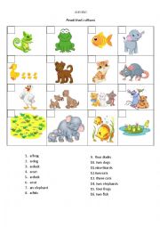 English Worksheet: Animals - Singular and Plural