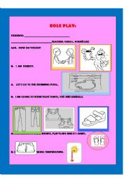 English Worksheet: WEATHER AND CLOTHES ORAL PRESENTATION 