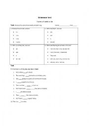 English Worksheet: Grammar Test. Verb 