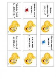 English Worksheet: Snakes and Ladders cards on colours, spelling, days of the week