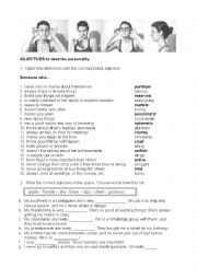 English Worksheet: Personality adjectives