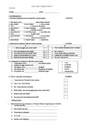 English Worksheet: final exam present perfect (row B)