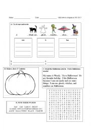 Halloween PPT with Graveyard flash game included companion worksheet