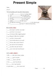 English Worksheet: Present Simple pop quiz