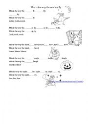 English Worksheet: Song The way the witches fly