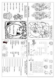 English Worksheet: Halloween Minibook