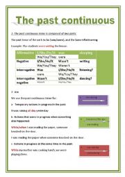 English Worksheet: Past continuous