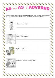 English Worksheet: COMPARATIVE OF EQUALITY