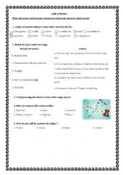 English Worksheet: Life is music