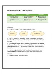 English Worksheet: Present perfect (dynamic activity)