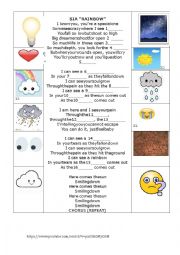 English Worksheet: Sia Rainbow