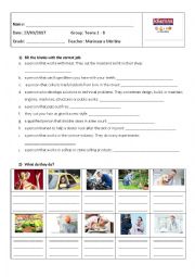 English Worksheet: Simple present test