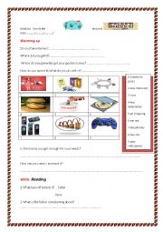 English Worksheet: pocket money