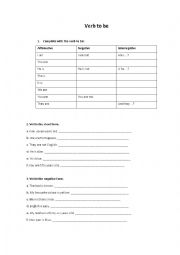 English Worksheet: Verb to be