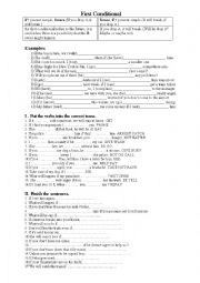 English Worksheet: Conditional type 1