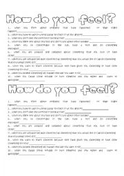 English Worksheet: How do you feel...?