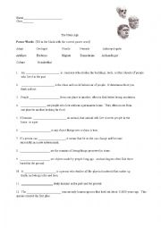 English Worksheet: Stone Age Vocabulary Quiz for ESL learner