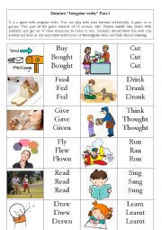 English Worksheet: Domino Irregular verbs Part 1