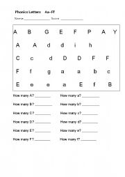 English Worksheet: Phonics Aa_Ff