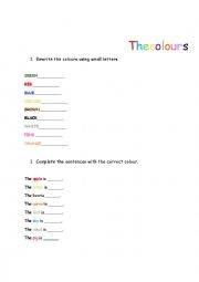 English Worksheet: The colours