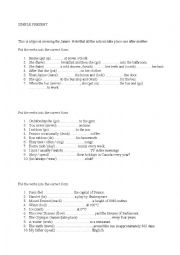 English Worksheet: simple present