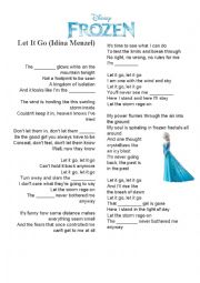 English Worksheet: Frozen - Part 1 of 2