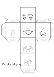 English Worksheet: Body parts - dice 