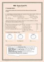 English Worksheet: test intermediate level