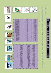 English Worksheet: sports rules