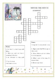 English Worksheet: Winnie the witch crossword