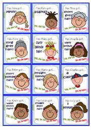 English Worksheet: Describe people faces Go fish game!