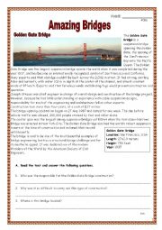 English Worksheet: bridges test