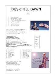 English Worksheet: Song activity: Dusk till dawn