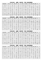 numbers wordsearch